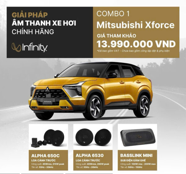 Combo 1 Mitsubishi XForce - Giải Pháp Âm Thanh Xe Hơi Chính Hãng