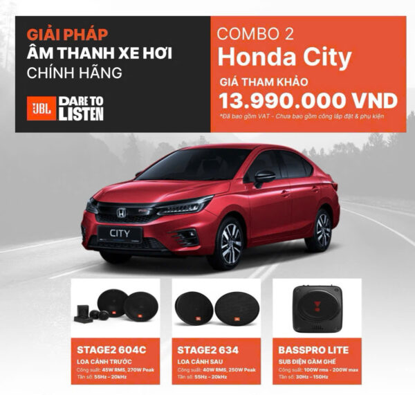 Combo 2 Honda City - Giải Pháp Âm Thanh Chính Hãng