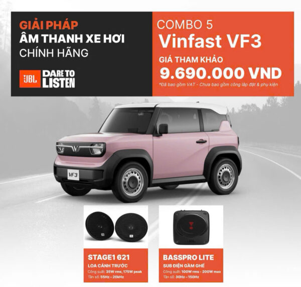 Combo 5 VinFast VF3 - Giải Pháp Âm Thanh Chính Hãng